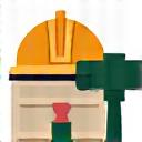 Icon depicting construction tools and a hard hat.