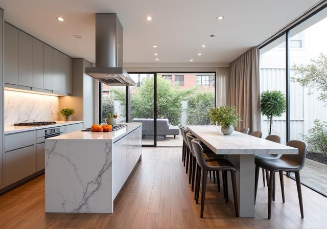After shot of a modernised kitchen in Fitzroy.