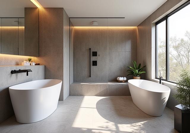 After shot of a luxurious bathroom in St Kilda.