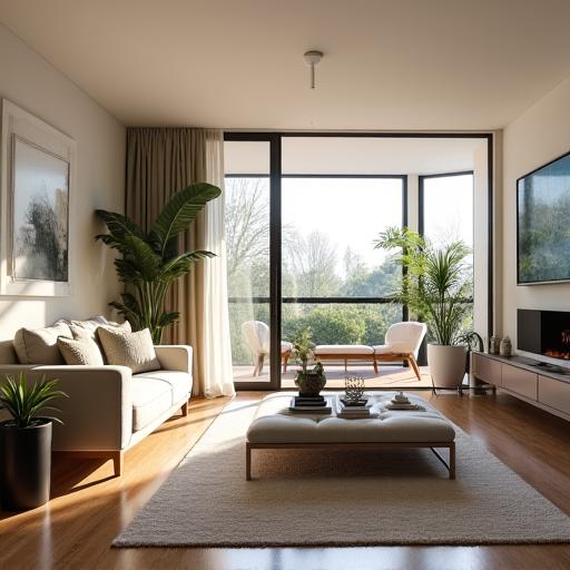 A beautifully renovated open-plan living area.